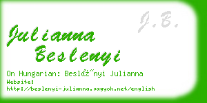 julianna beslenyi business card